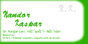 nandor kaspar business card